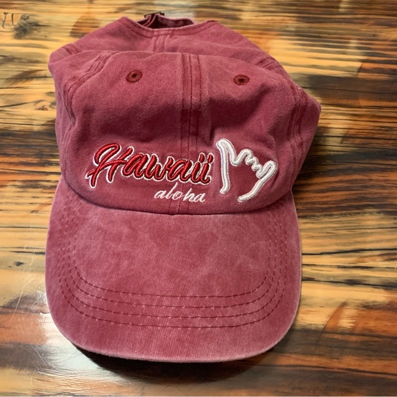 Island Crew Hawaii Accessories Hawaii Aloha Shaka Hand Hat Volcano Red Color Adjustable